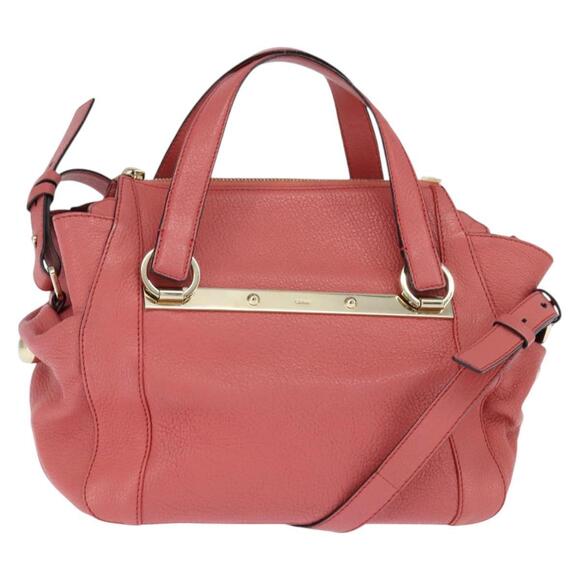 Chloe | Bags | Chloe Bridget Hand Bag Leather 2way Pink Gold Auth